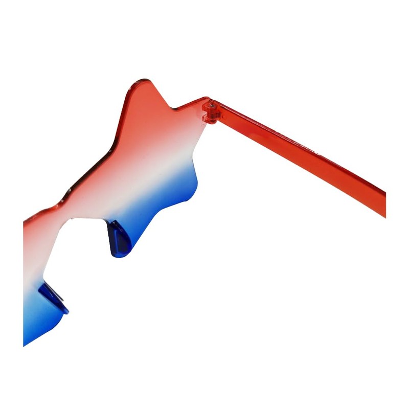 VIGUEUR 2PCS Star Shaped Sunglasses, Patriotic Rimless Design