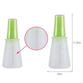 Duehut HLLMX 2 PCS Silicone Oil bottle brush Portable Oil Bottle Barbecue Brush Silicone Cooking Grill Barbecue Baking Pastry Oil,Honey,Sauce Bottle Brush Silicone Kitchen bbq Cooking Tool