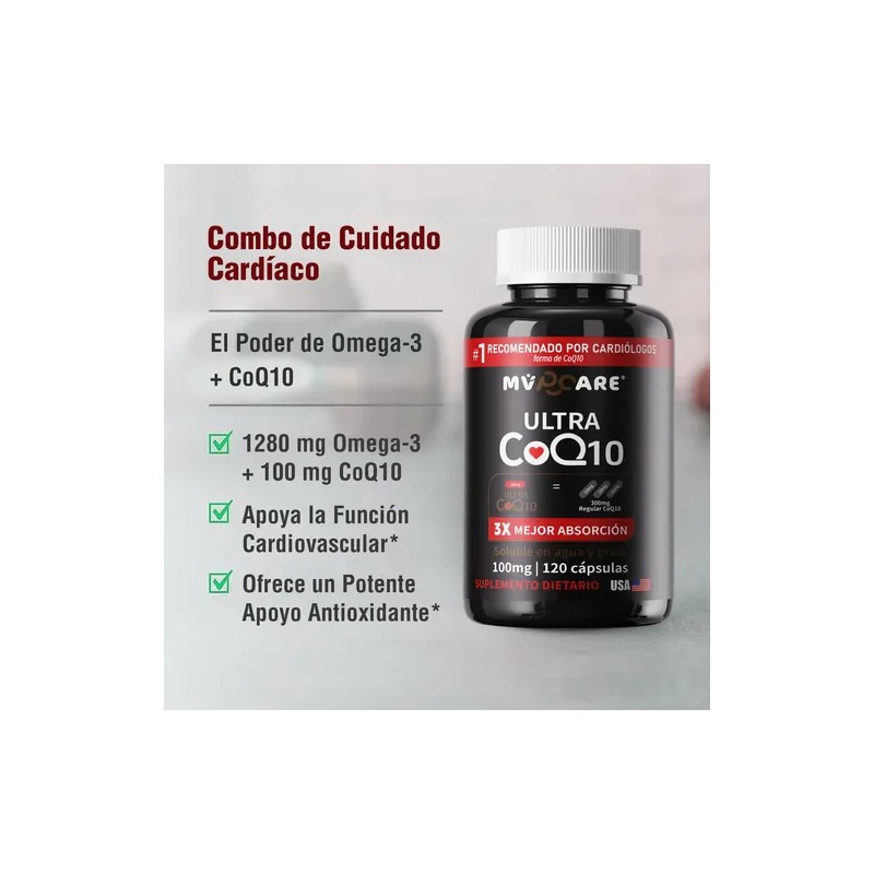 Mvpcare Ultra Ubiquinol Coq10 100mg 120caps Coenzima Q10 Sabor