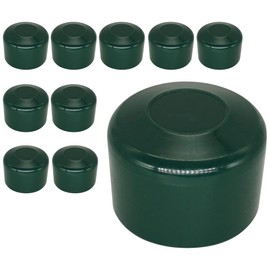 SKIR'CO RAL 6005 Fence Post Caps Round 38 mm Green Plastic Caps for Round Fence Posts Fence Post Covers Moss Green (Pack of 10)
