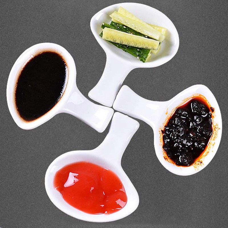 Woonsoon 5 Pcs Ceramic Chopsticks Holder，Chinese Porcelain Chopstick Rest Spoon