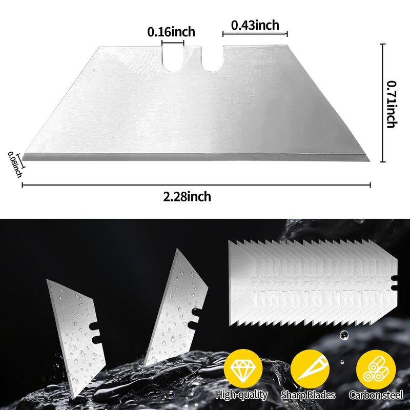 Utility Knife Blades Compatible with Toughbuilt,Steel hook Blades for Cutting