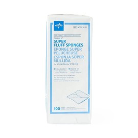 Medline Bulkee Fluff Sponge Gauze, Nonsterile, 6" X 6.75", Bag of 100