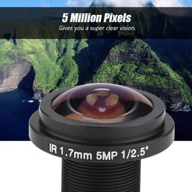 Zopsc CCTV Lens 5MP HD 185° Security Camera Lens with 1.7mm Length, for Security Cam