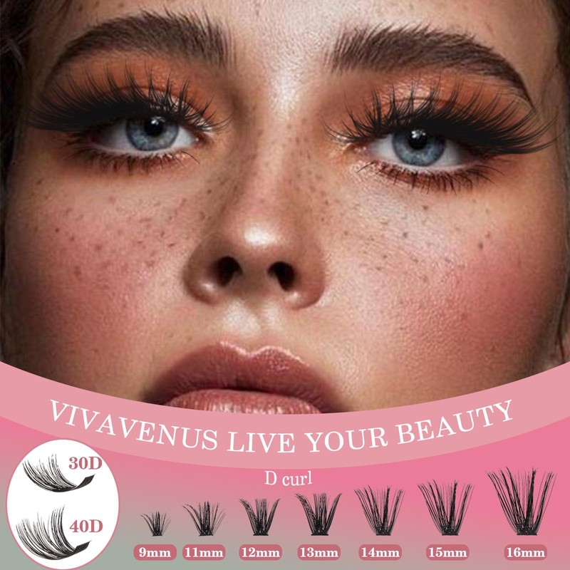 Lash Clusters Extension 280PCS Soft Individual Clusters Eyelash Extension 30