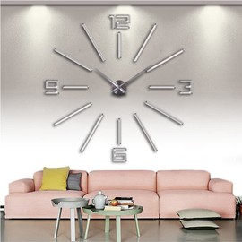 FASHION in THE CITY Wall Clocks Silent Non-Ticking Movement Wall Decoration Home/Office/Hotel/Bar/Restaurant/Classroom Clocks (L110-Silver)