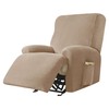 Recliner Chair Covers, 4-Piece Velvet Stretch Recliner Slipcover Single Seat