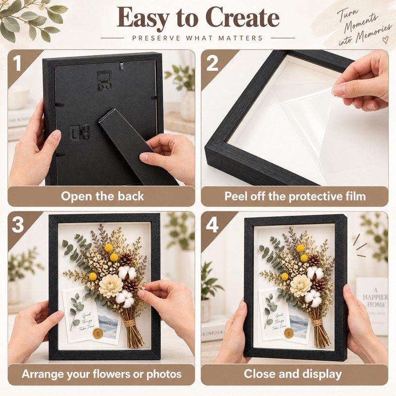 3D Shadow Box Frame 8x6in, 3 cm Deep Display Frame