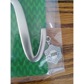 GANZ Monogram Initial Large Letter "N" 2020 Silver  Christmas Ornament by Ganz New