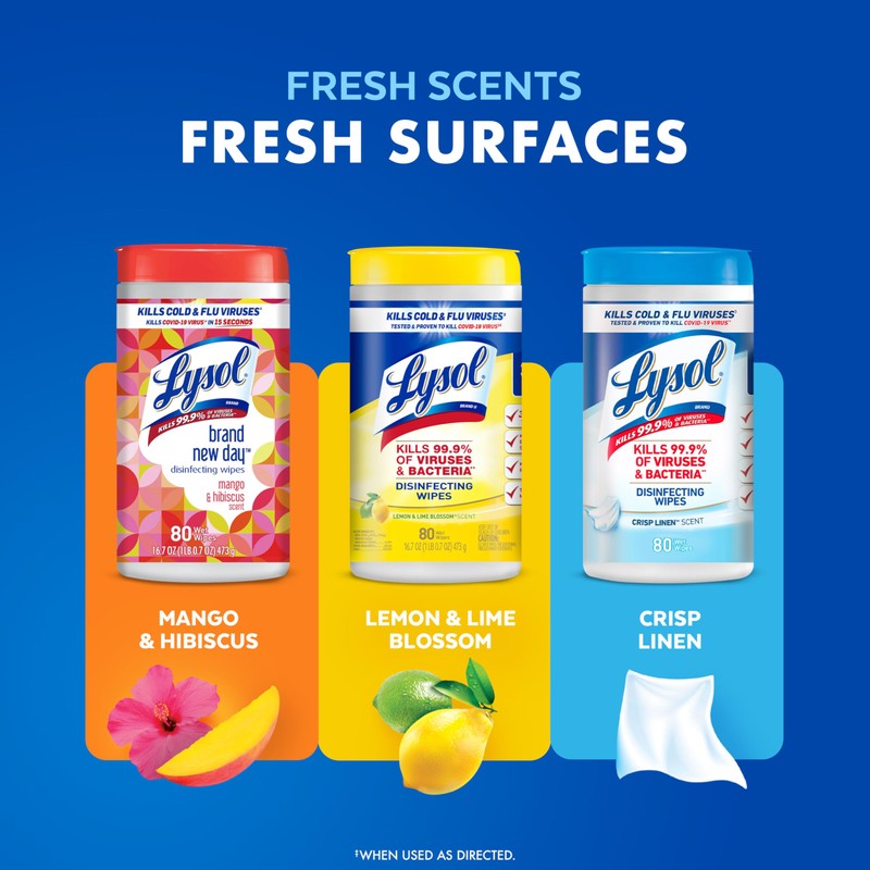 Lysol Disinfecting Wipes Bundle, Home Apartment Dorm Room Essentials and