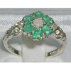 LetsBuyGold 925 Sterling Silver Natural Opal and Emerald Womens Cluster