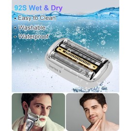 YAZIYIR 92S Replacement Shaver Head Compatible with Braun 9 Series Foil Shaver 9477cc,9330s,9465cc,9460cc,9419s,9390cc,9385cc