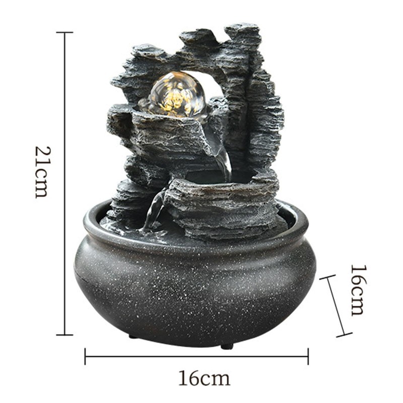 WeiLaiKeQi Indoor Waterfall Fountain Tabletop Fountain with Scene Light Water