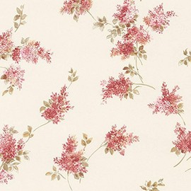 Manhattan Comfort NWFK26935 Boca Raton Petite Flower Bunches Wallpaper, Red