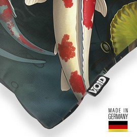 VOID Kois Koi Pond Fish Pond Garden Cushion Cover Polyester Waterproof Outdoor Indoor Cushion Size: 40 x 40 cm