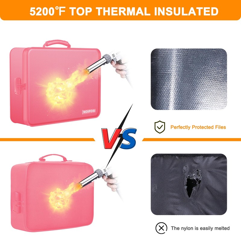 Document Organizer with 5200℉ Heat Insulated, 16.1"x11.4"x4.3" Waterproof and Fireproof