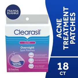 Clearasil Stubborn Control del acné 5 en 1 parche de espinillas, 18 unidades (Paquete de 2)