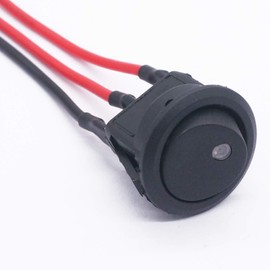 Twidec/8Pcs SPST Round Dot Lighted Rocker Switch Toggle Control for Car Or Boat 20A 12V DC On/Off White LED Light with Pre-soldered Wires KCD2-102N-W-X