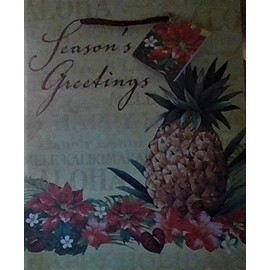 Hawaiian Season's Greetings Gift Bags, Vintage Pineapple, Set of Three