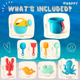 Lubibi Sandspielzeug Set für Kinder，10 Stück Sandkasten Spielzeug Set mit Sand Förmchen,Gießkanne,Eimer,Schaufel Werkzeugsätze,Outdoor Strandspielzeug und Wasser Spielzeug für Kinder Jungen Mädchen