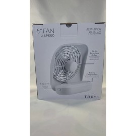 O2 COOL  Cool Portable Fan, 2 Speeds, Blade Dia - 5" FD05805, White