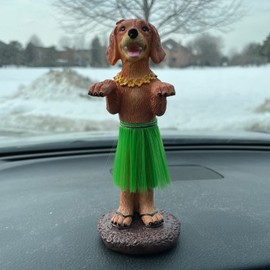 Franchise Figurine Co Hula Dog Dashboard Doll Car Accessories Bobblehead for Van Life and Beach Creations | German Shepherd | Golden Retriever | Labrador Retriever (Golden Retriever)