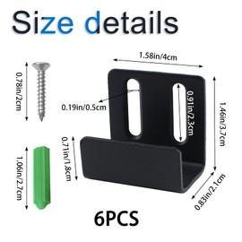 INCREWAY Mirror Clips, 6PCS Wide Channel Mirror Hanger Clip Stainless Steel Mirror Clips for Wall Mounting Hanger Tile Picture Frameless Mirror Billboard Displays, Black