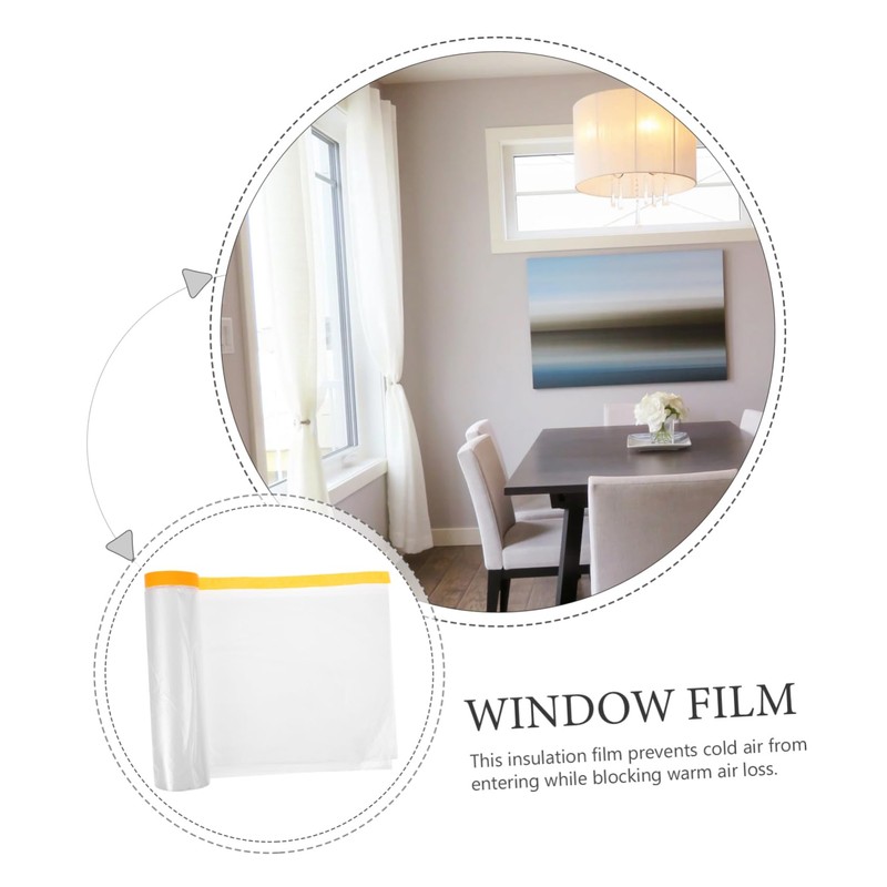 COHEALI Window Insulation Film Roll Weatherproof Heat Retention for Winter
