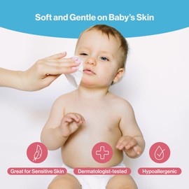 BabbleRoo Dry Baby Wipes - 100% Plant-Based Cotton Wipes, Hypoallergenic, Fragrance-Free, Chemical-Free, Gentle for Sensitive Skin, Use Wet or Dry for Diaper Changes and Cleanups – 400 Wipes