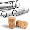 Tuuters 100x Plastic Test Tubes with Cork Closure Pressed Cork