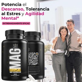 Magnesio Complex - 5 Tipos de Magnesio (Citrato, Treonato, Glicinato, Gluconato y Cloruro de Magnesio) | [Potente Formulacion Grado Farmaceutico] - Descanso, Mente, Enfoque y Agilidad mental| Maxima Biodisponibilidad, Alta Absorcion, Descanso y Recuperac