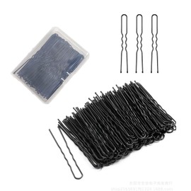 100 Pcs U-shaped Hairpin, Black Metal Hair Grips Clips, for Women Thick Hair Buns for All Hair Styles(6cm)