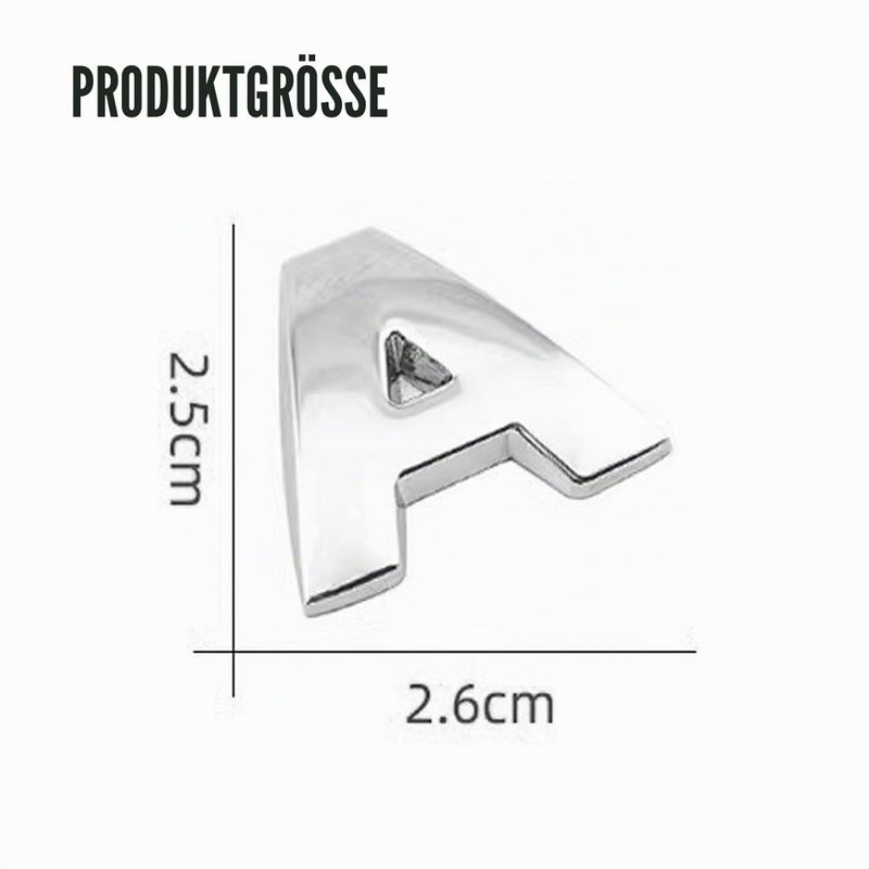 26 Pieces A-Z Alphabet DIY 3D Chrome Car Emblem Stickers,