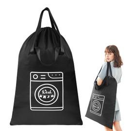 MissBoy X-Large Laundry Bag with Tear Resistant Fabric and Handles, Nylon Dirty Clothes Organizer, Water-resistant, Portable, for Trips, Camping, Laundry Hampers (Black)