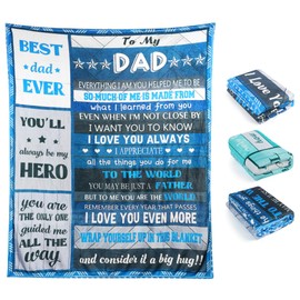 NiCola Dad Birthday Gifts, Gift for Dad from Daughter & Son, Father Gifts Blanket for Dad's Special Day, Daddy Birthday Presents, Papa/Thanksgiving, Cozy Blanket 150x130CM