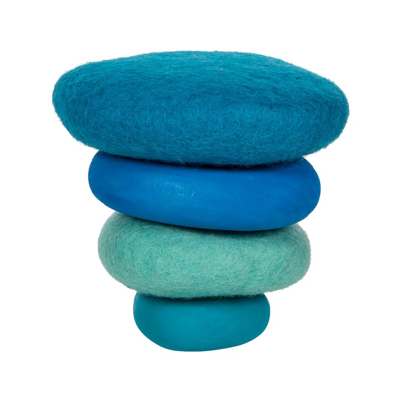 goki 58345 Evolution - Boulders, Stackable Stones Made of Wool
