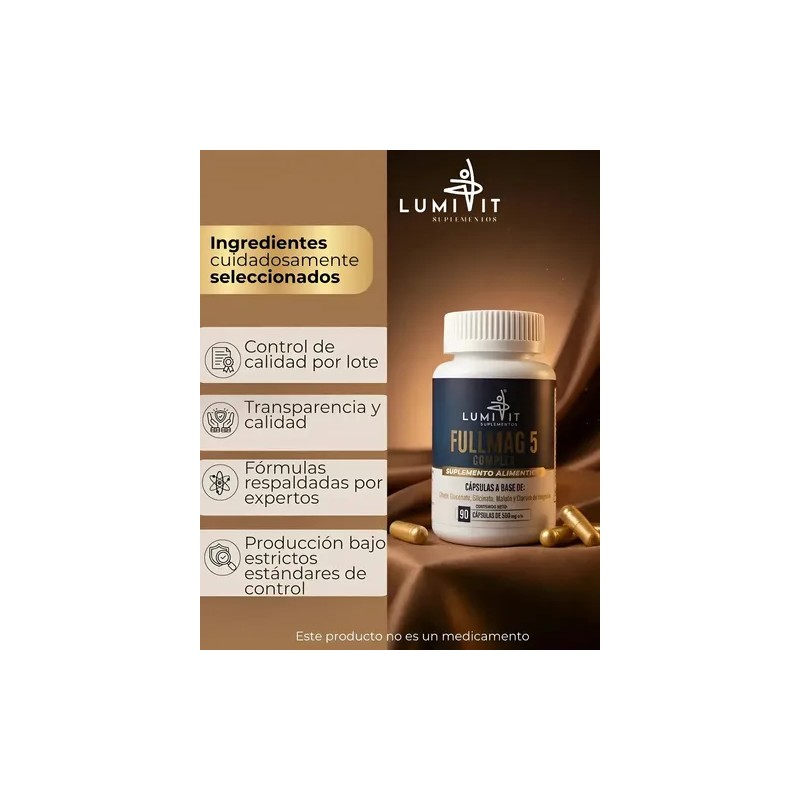 Magnesio Lumivit Fullmag Complex Magnesios Citrato Gluconato Glicinato Malato Vitamina