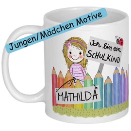 My Sweetheart® Einschulung Geschenk Schulkind Tasse mit Namen Geschenkideen Schulanfang personalisierte Tassen mit Spruch Junge Einschulungsgeschenk Mädchen
