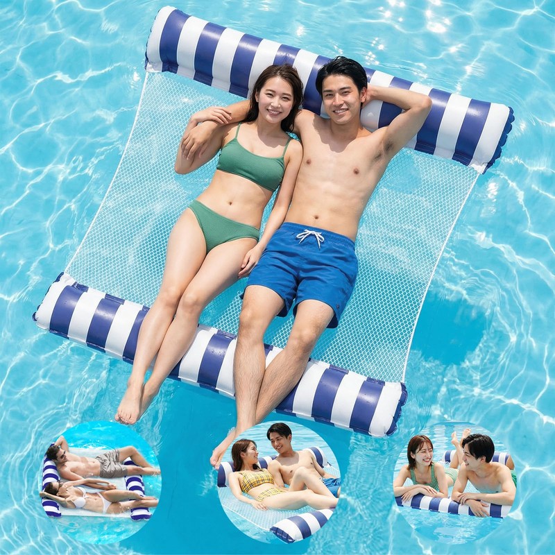 Ninonly Water Hammock, Float, For Adults, Water Net, For 2