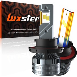LUXSTER | Punisher H13 9008 LED Bulbs, 40000LM Ultra Bright, Triple Copper Pipes Cooling Tech(Unique), Dual Beam, Plug-N-Play Installation, 6000K Pure White Foglight, IP68 Waterproof, Pack of 2