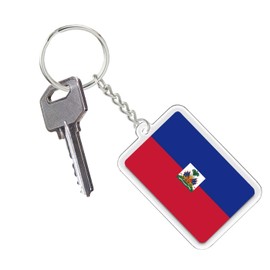 2 PCS Haiti Flag Keychain,Haitians Tag Keyring Key Chain for Car Motorcycle Auto
