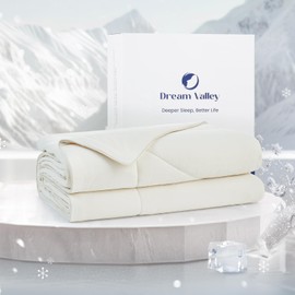 Dream Valley® Outlast® Deepsleep Cooling Comforter, Throw Size, NASA-Grade Space Technology Cooling Blanket for Hot Sleepers Night Sweats, Q-Max > 0.45 Aerocool™ Breathable Ivory, 60"x80"