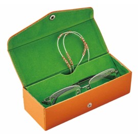 Megan 256303 Glasses Case, Storage for 2 Pieces, Multiple Storage, Portable, Compact, Two-Piece Hard Case, With the Insole Removed, Large, Sunglasses, Convenient Design, Orange