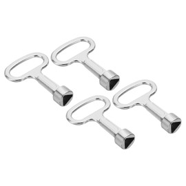 PATIKIL 12.5x8mm Triangle Socket Spanner Key, 4 Pack Electrical Cabinet Gas Water Meter Key for Elevator Emergency Lift Door Triangle Panel Lock, Silver