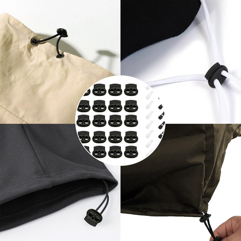 Gaodercha 40pcs Rubber Cord Stopper Spring Cord Locks Band Clamp