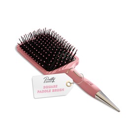 Pretty London – Square Paddle Hair Brush for Women – Detangling & Smoothing Hairbrush with Soft Bristles – Anti-Breakage & Wet Brush for All Hair Types – Blow Dry & Sleek Hair – 1 Pack