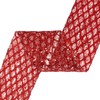 VATIN 4" Red Christmas Ribbon, Red Glitter Mesh Diamond Web