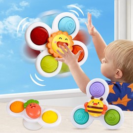 Juguetes Giratorios, 3 Piezas De Juguetes Sensoriales con Ventosas, Juguetes De Baño para Jugar, Aliviar El Estrés, Etc., Los Mejores Regalos para Niños Y Niñas.