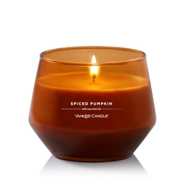 Yankee Candle Studio Medium Candle, Spiced Pumpkin, 10 oz: Long-Lasting, Essential-Oil Scented Soy Wax Blend Candle | 40-65 Hours of Burning Time