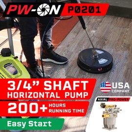 PW-ON Pressure Washer Pump, 3/4" Shaft Horizontal Power Washer, 3200 PSI, 2.6 GPM, More Than 200 Hours of Run Time, Durable Brass Head, Replacement for Your Gas Pressure Washer